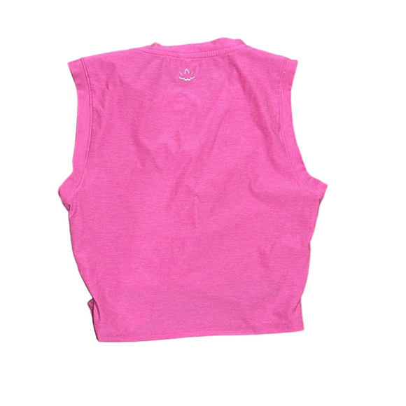 Beyond Yoga Pink Featherweight Center Stage Cropped Tank | Size Medium EUC - Picture 5 of 7